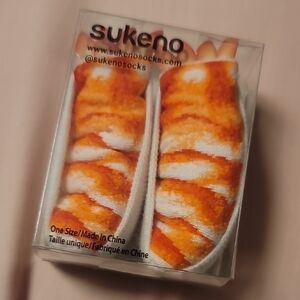 Sushi Shrimp Sashimi Roll Socks. Stocking Stuffer